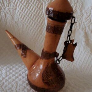 Primal- Italian Leather Wrapped- Liquor Decanter- Made in Spain EXCELLENT
